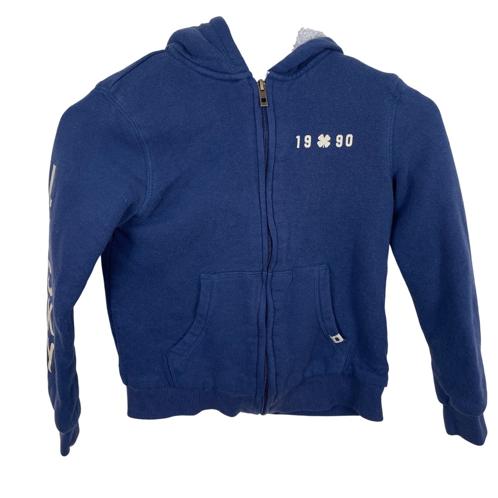Lucky Brand Kids Blue Sherpa Lined Full‎ Zip Hoodie Sweatshirt 1990 Size 7/8 S